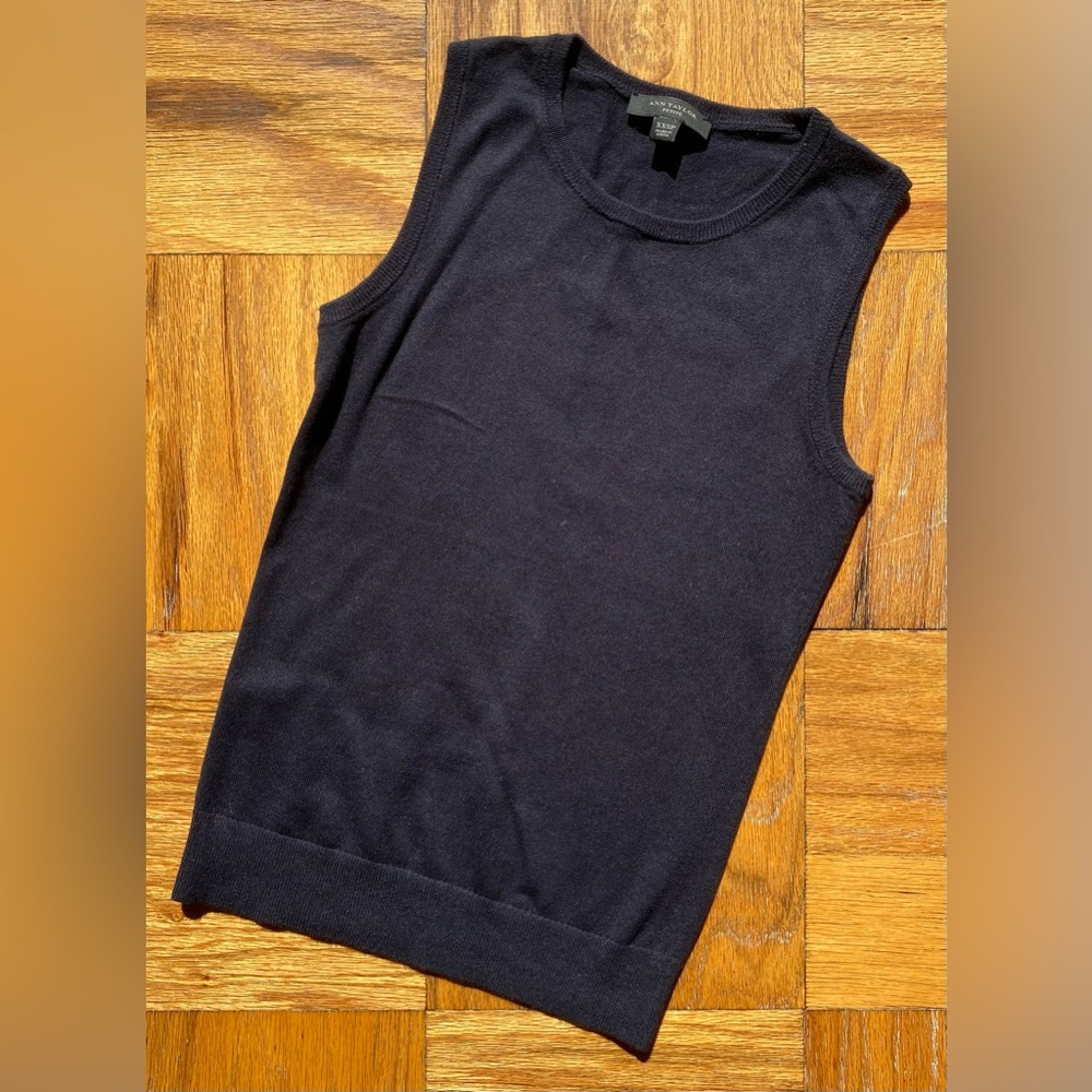 Ann Taylor Dark Navy Sweater Shell Size XXSP